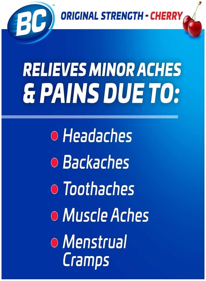 بي سي مسكن ألم بودرة بي سي، أكياس أسبرين سريعة الذوبان بنكهة الكرز، 24 كيس بودرة (عبوة من 6 أكياس) - Image 3